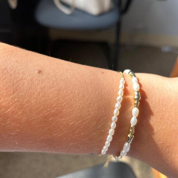 Neiman Marcus 14K Gold Plated Beaded Freshwater Cultured Pearl Bracelet - Picture 6 of 6